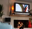Tv Stand Over Fireplace Awesome Fireplace W Tv Above and Simple Wooden Shelf Clean Design