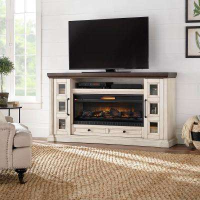 Tv Stands Fireplace Lowes Best Of Cecily 72 In Media Console Infrared Electric Fireplace In Antique White with Warm Charcoal top Finish