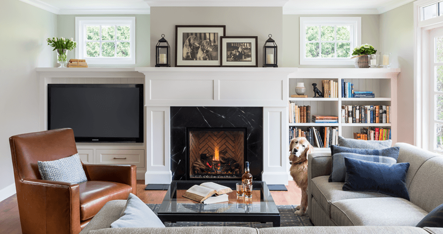 custom fireplace white mantel 1