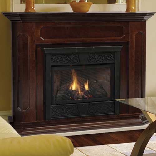 Propane Fireplace Unvented Propane Fireplace cfx walnut detail