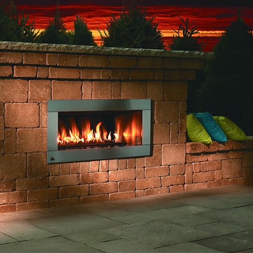 firegear outdoor linear fireplace with 4 faceplate od42 4 n 30
