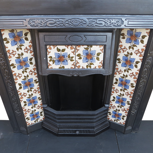 Antique Tiled Canopy Cast Iron Fireplace Insert 0dc9063bbd5e51aec69e23eafd59f021