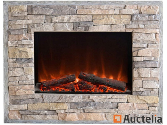 el fuego florenz electric wall led fireplace stone aspect L
