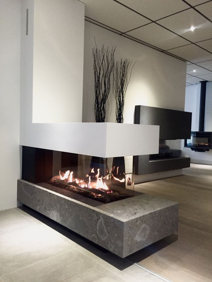 Wall Fireplace Gas Luxury Bellfires Room Divider Large Nice Designs