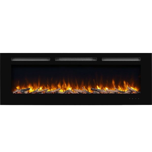60 Alice In Wall Recessed Electric Fireplace 1500W Black b227a038 9965 4dc4 8466 a8c8daccace6 600