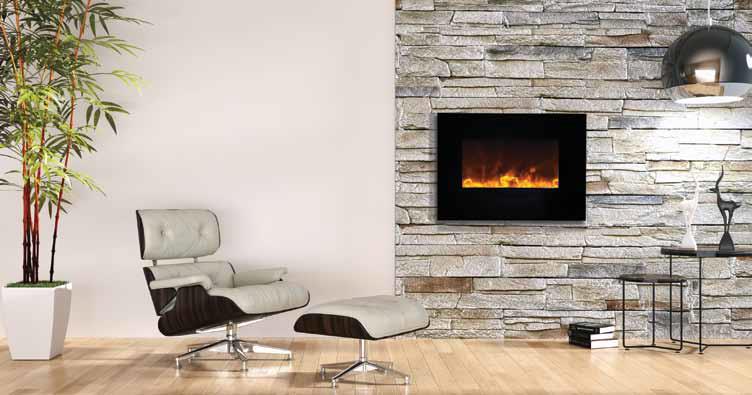 Amantii WM FM 26" Wall Mount Flush Mount Electric Fireplace WM FM 26 3623 BG