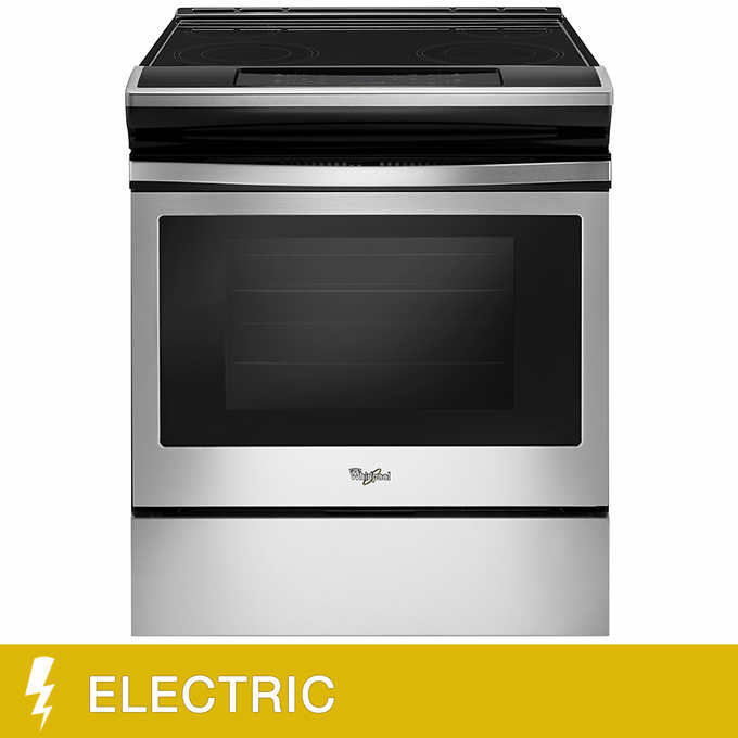 Whirlpool 30 in Stainless steel Guided Front Control Slide in Electric Range imageService