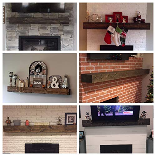 Rustic Fireplace Mantel Shelf Wooden Beam Distressed Handmade Floating Farmhouse 81rOx oDXsL SY500