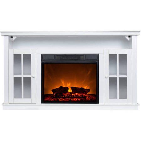White Media Fireplace Elegant Decor Flame Monarch 56 Media Fireplace for Tvs Up to 65