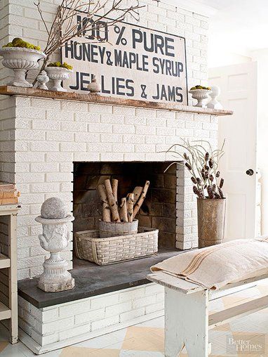 White Painted Fireplace Lovely Rustic Wall Decor Ideas Fireplace
