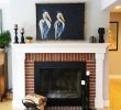White Wood Fireplace Mantel Fresh Blue Heron Painting Fireplace Artwork Brick Fireplace