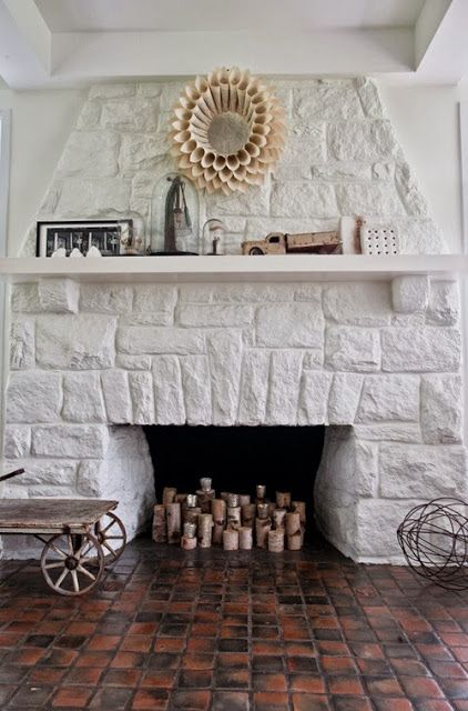 Whitewash Stone Fireplace Luxury White Rock Fireplace Ould I Paint Mine