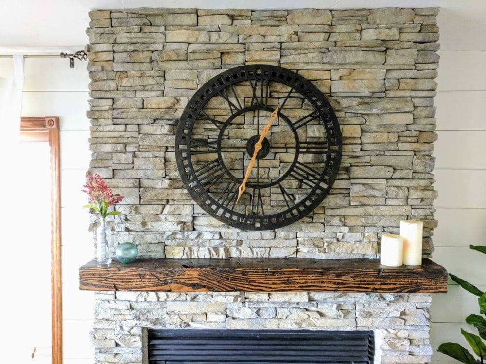 How To Make A Distressed Fireplace Mantel distressed mantel diy fireplace 1000x750