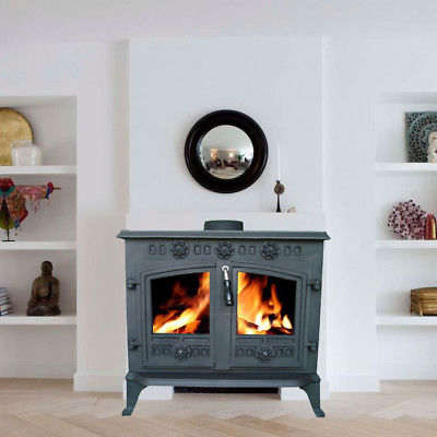 WoodBurner NEW Cast Iron Log Burner MultiFuel Wood Burning 12kw Stove JA006 s l400