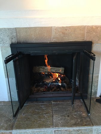 real wood fireplace