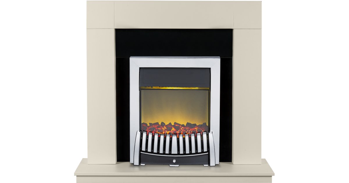 Wood Panel Fireplace Best Of Adam Malmo Fireplace In Cream and Black Cream with Elise Electric Fire In Chrome 39 Inch