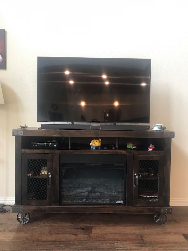 Wood Panel Fireplace Unique Rustic Tv Stand and Electric Fireplace