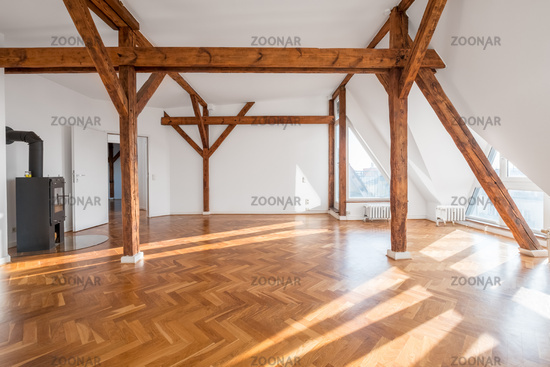 Wooden Beam Fireplace Best Of Foto Luxury Apartment Empty Loft Room with Fireplace and