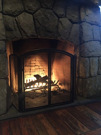 wood burning fireplace