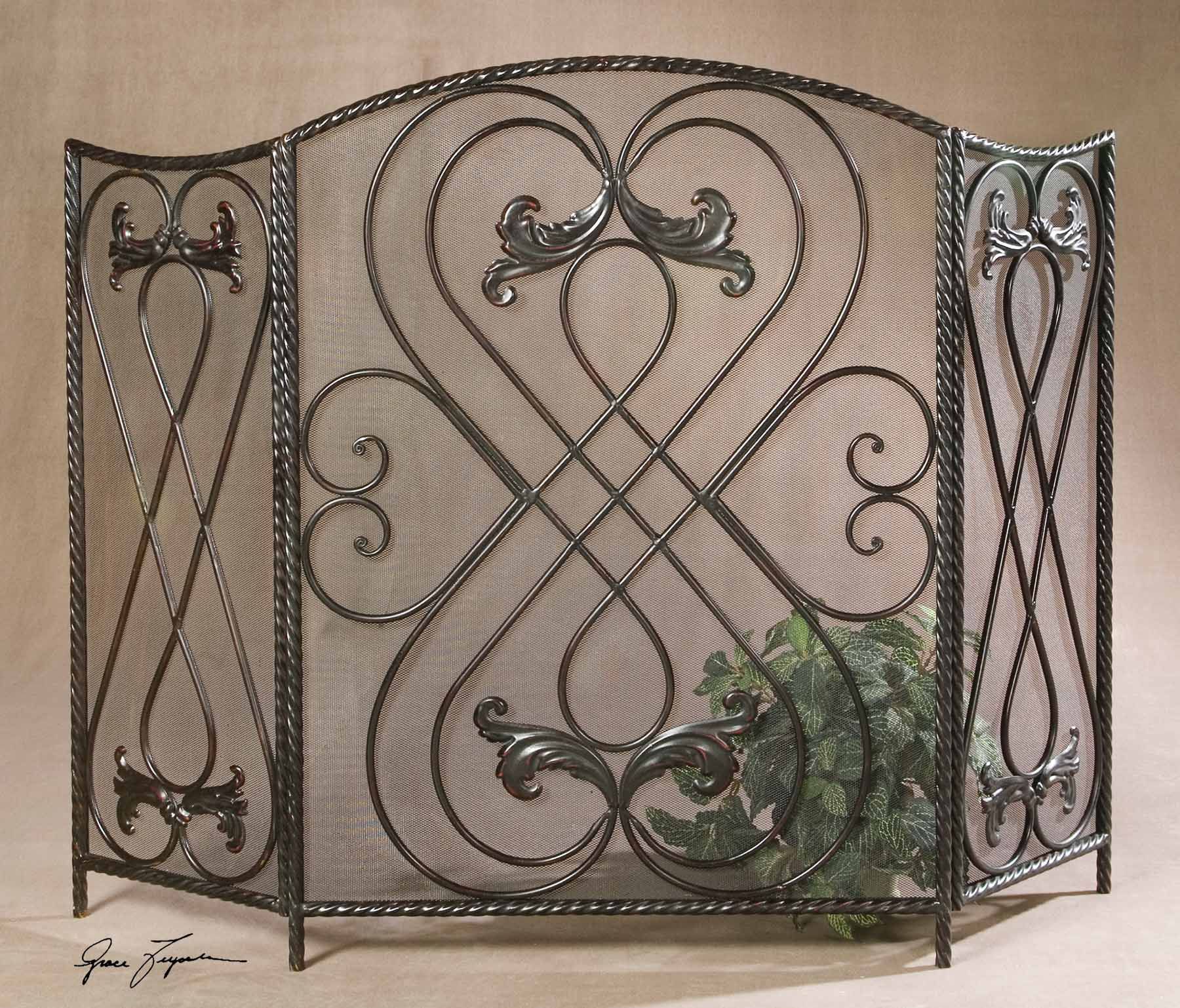 3 Panel Fireplace Screens Elegant Uttermost Effie Metal Fireplace Screen