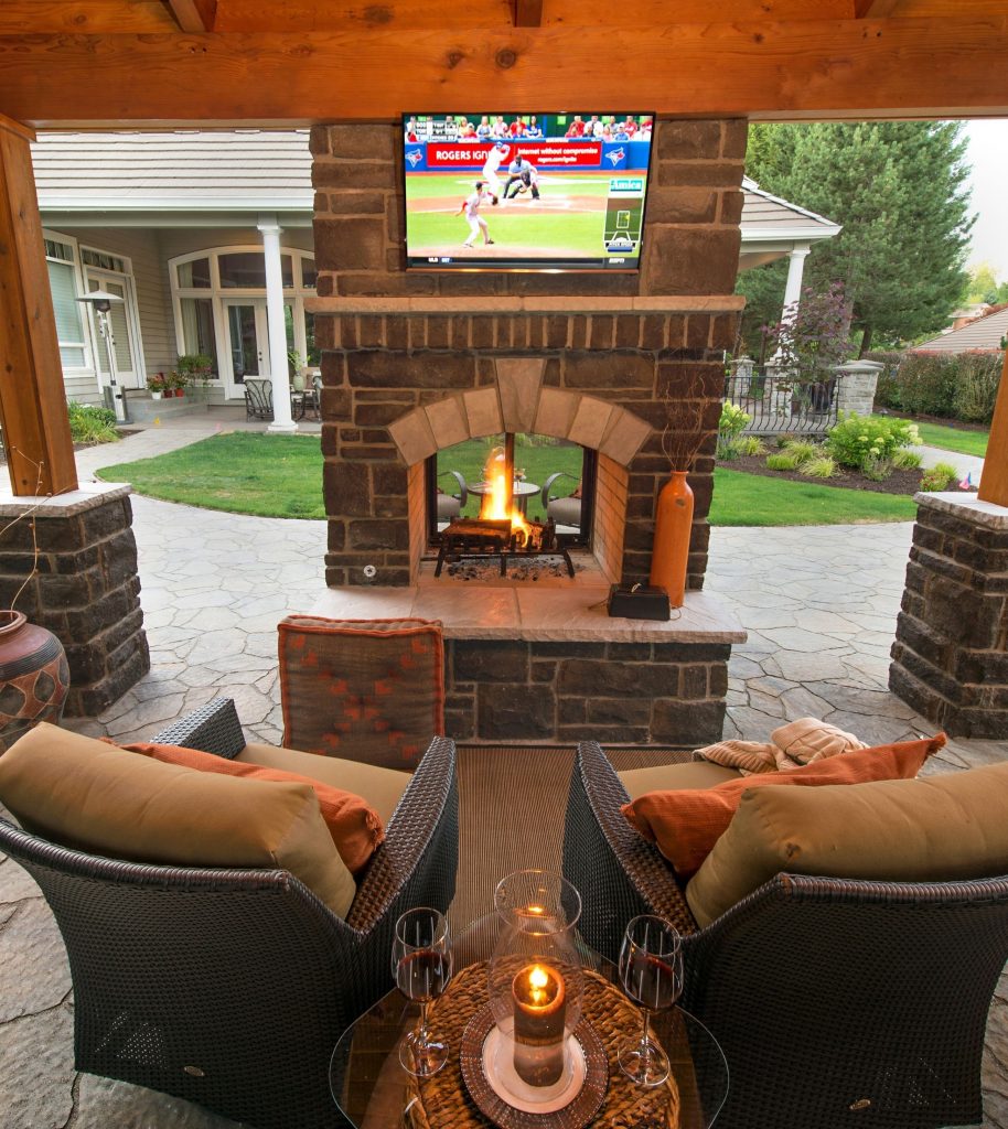 4 Sided Fireplace Awesome 9 Two Sided Outdoor Fireplace Ideas