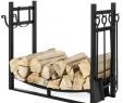 5 Piece Fireplace tool Set New Best Choice Products 43 5in Steel Firewood Log Storage Rack Accessory and tools for Indoor Outdoor Fire Pit Fireplace W Removable Kindling Holder