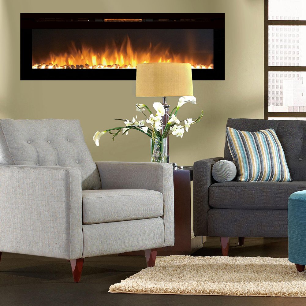 Regal Flame Astoria 60" Pebble Built in Ventless Recessed Wall Mounted Electric Fireplace Better than Wood Fireplaces Gas Logs Inserts Log Sets 71b4nJmyZmL SL1000