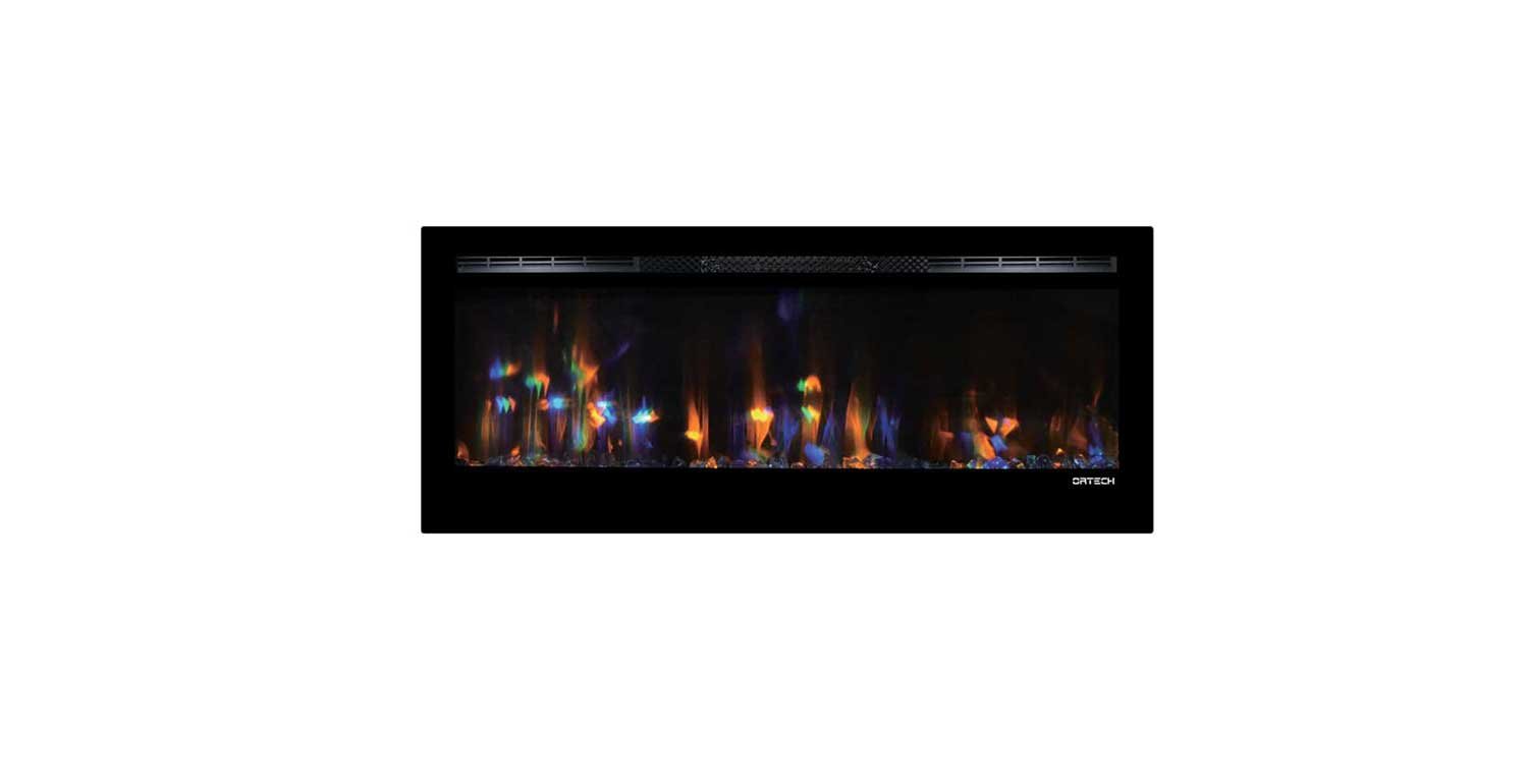 60 Inch Tall Electric Fireplace Awesome ortech Flush Mount Electric Fireplace Od B50led with Remote Control Illuminated with Led