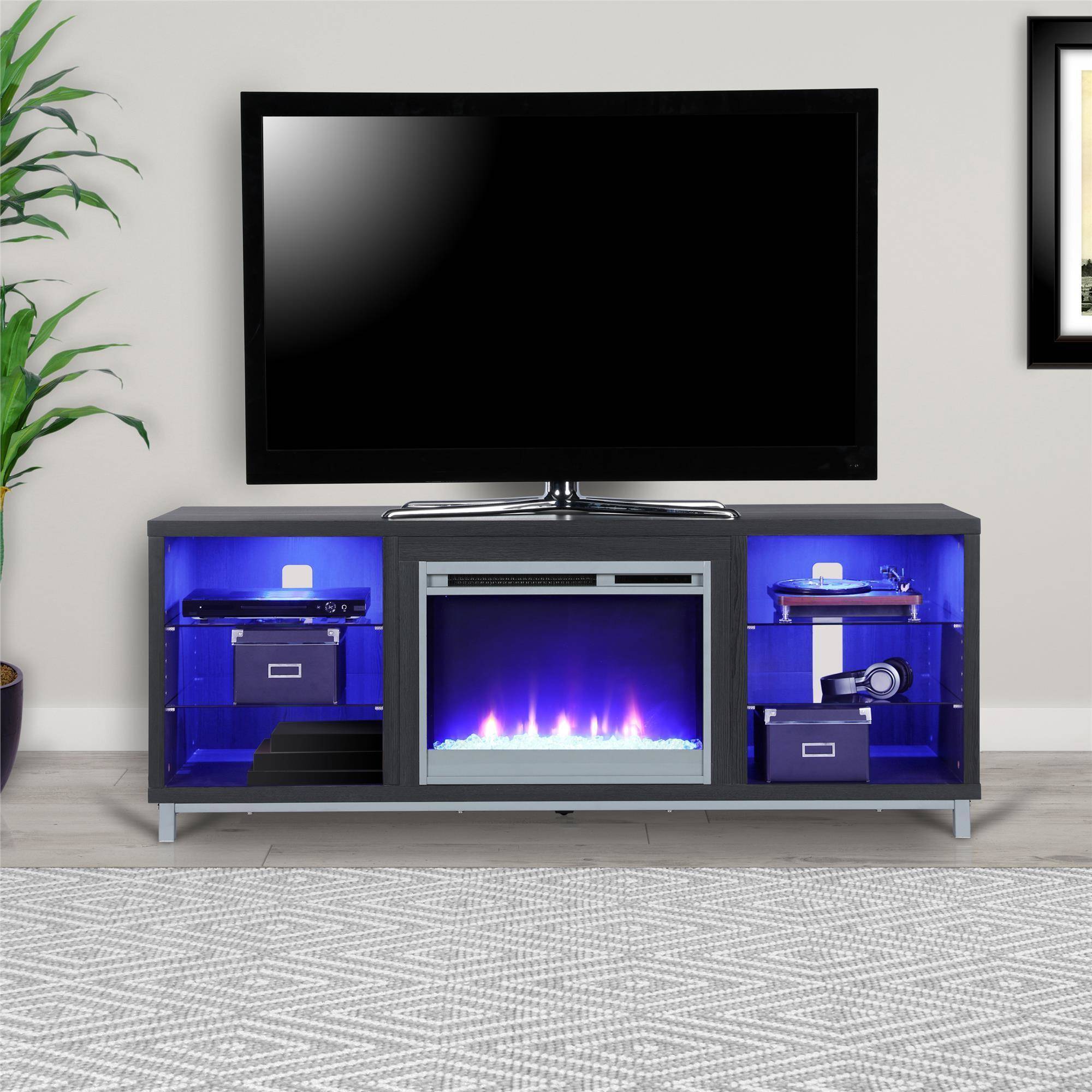 65 Inch Electric Fireplace Tv Stand Beautiful Ameriwood Home Lumina Fireplace Tv Stand for Tvs Up to 70" Wide Black Oak Walmart