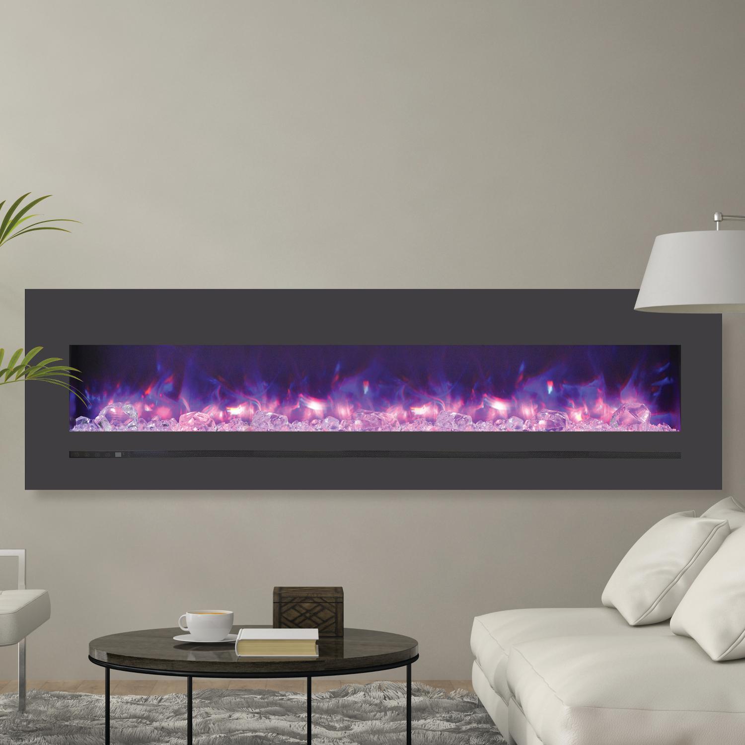 72 Inch Electric Fireplace Elegant Sierra Flame by Amantii Wall Mount Flush Mount 72" Electric