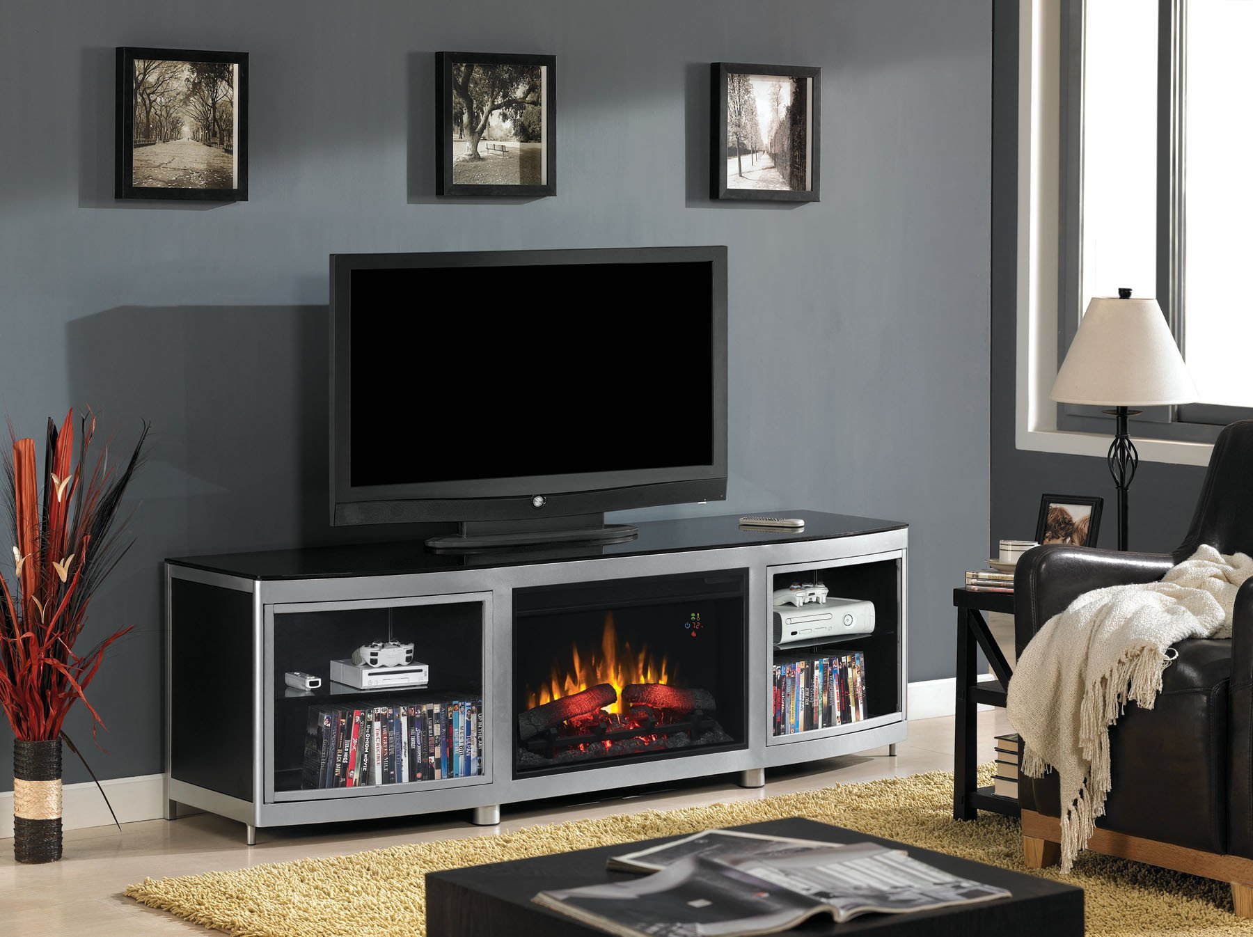 electric fireplace classic flame gotham tv stand for tvs up to 80 with electric fireplace 26mm9313 d974 2