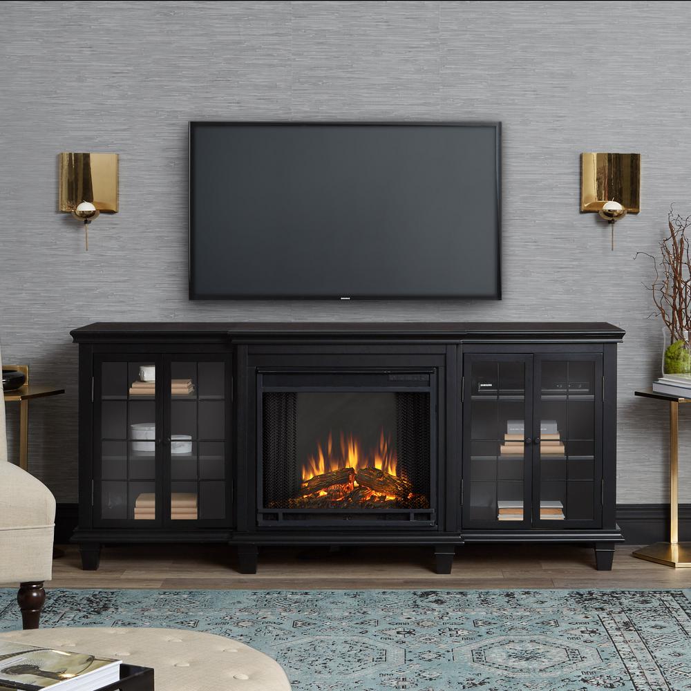 black real flame fireplace tv stands 2770e bk 64 1000