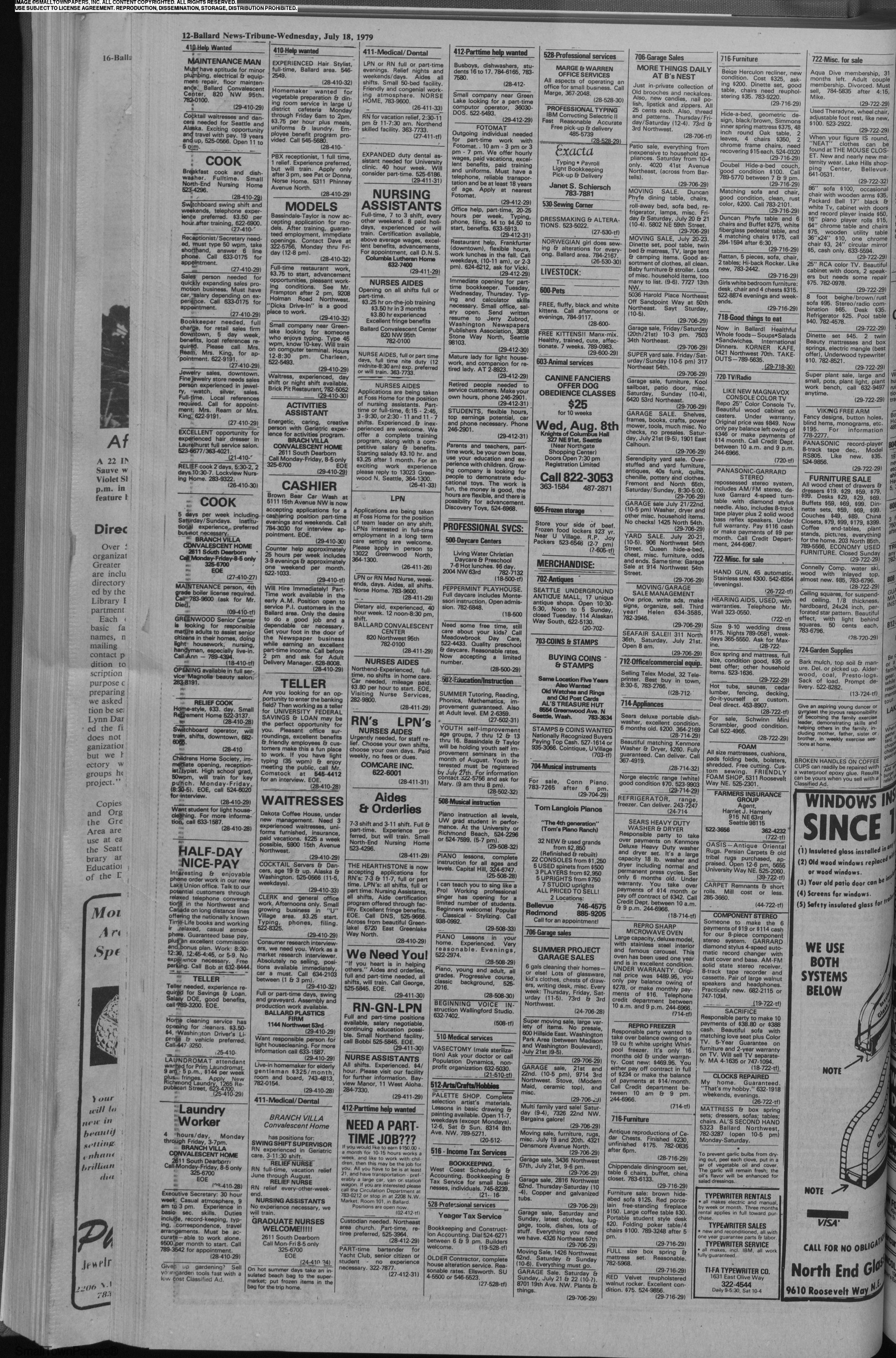 Acme Stove and Fireplace Best Of Ballard News Tribune July 18 1979 Page 12