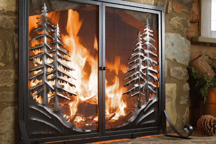 Alpine Fireplace Beautiful Alpine Fireplace Screen with Doors Brings the Peace and