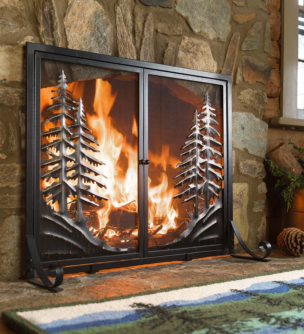 Alpine Fireplace Beautiful Alpine Fireplace Screen with Doors Brings the Peace and