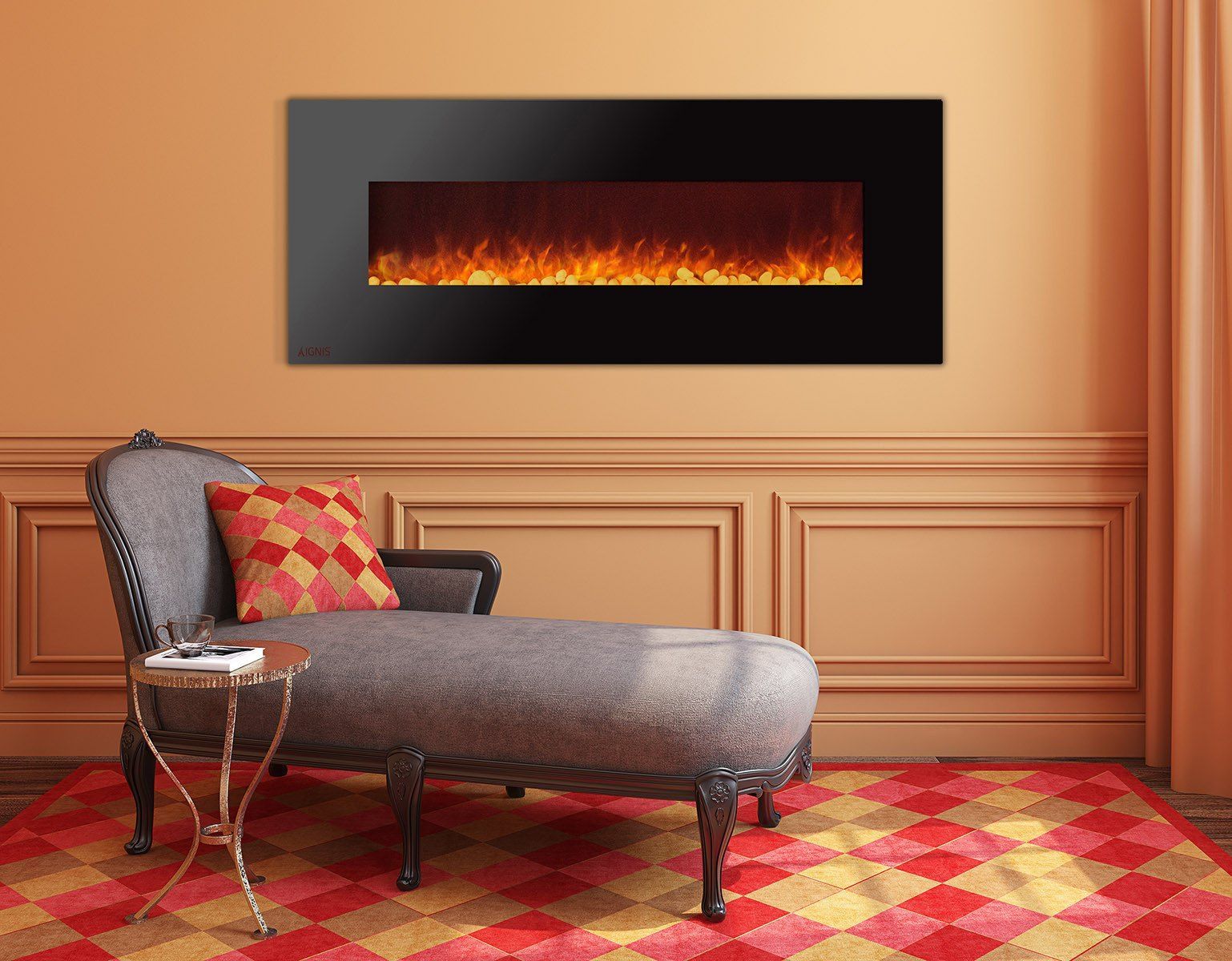 Ignis Royal 72 inch Wall Mount Electric Fireplace with 1943c937d eed c9a5b3562