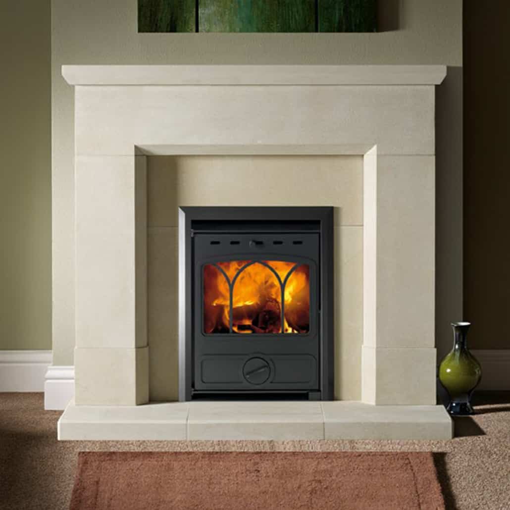 Artisan sandstone fireplace Parrona Antiqued small