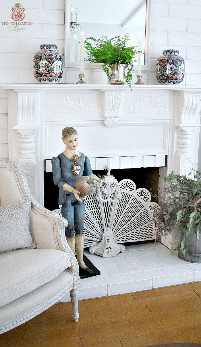 Antique White Fireplace Fresh Wel Ing Fall Home tour Vignettes