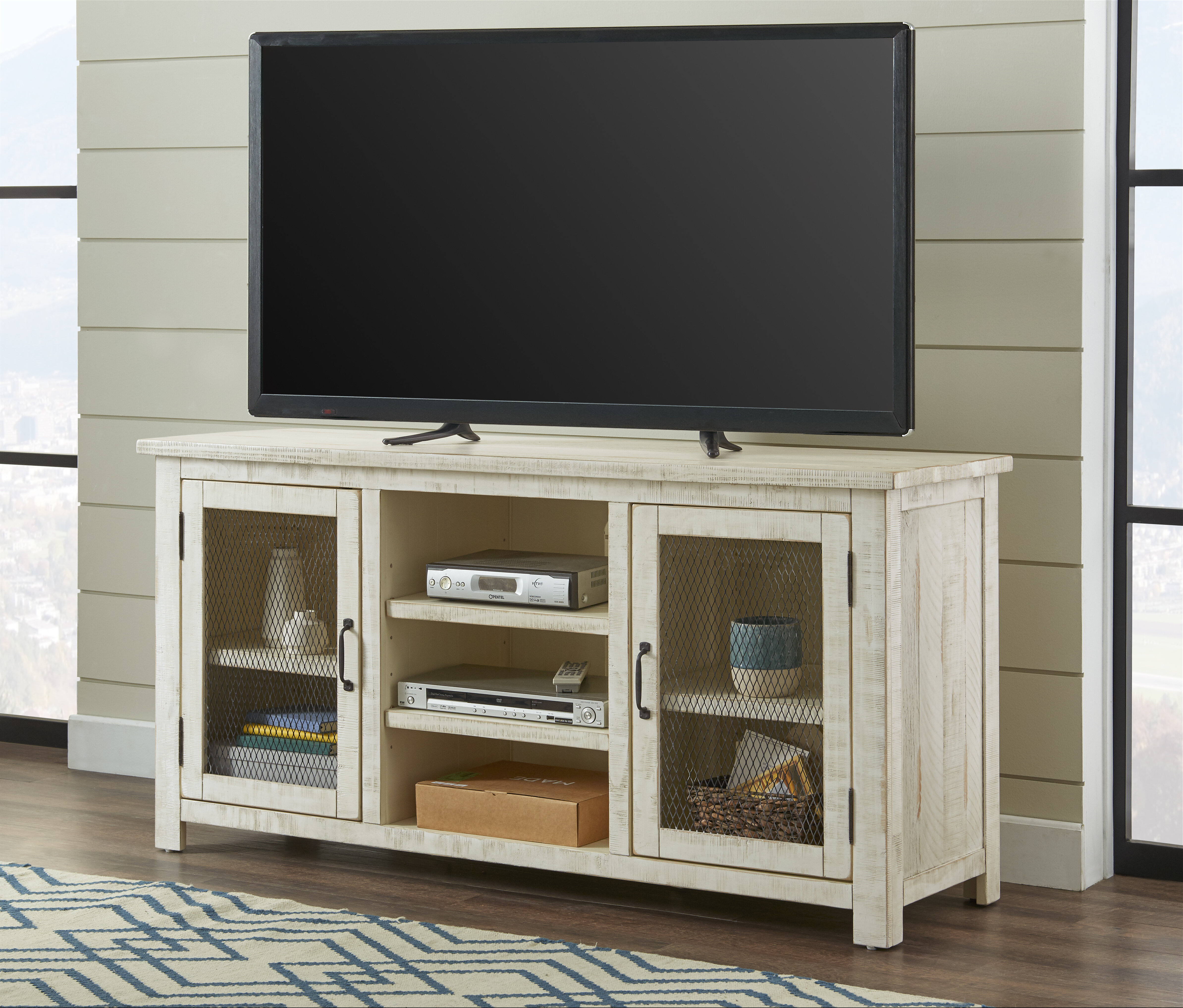 satchell solid wood tv stand for tvs up to 65