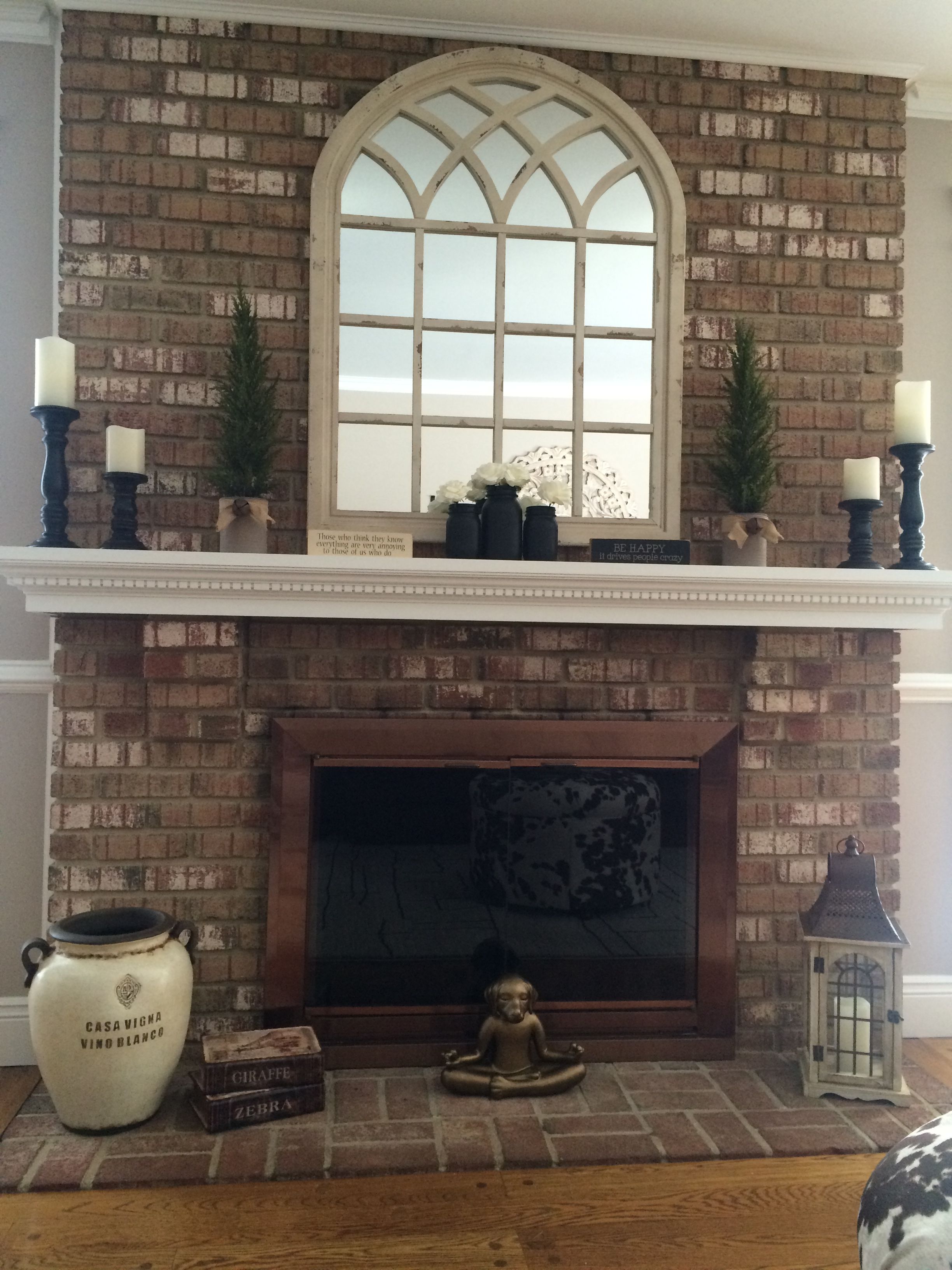 Arched Fireplace Fresh Love This Distressed Windowpane Mirror I Found at Kirkland S