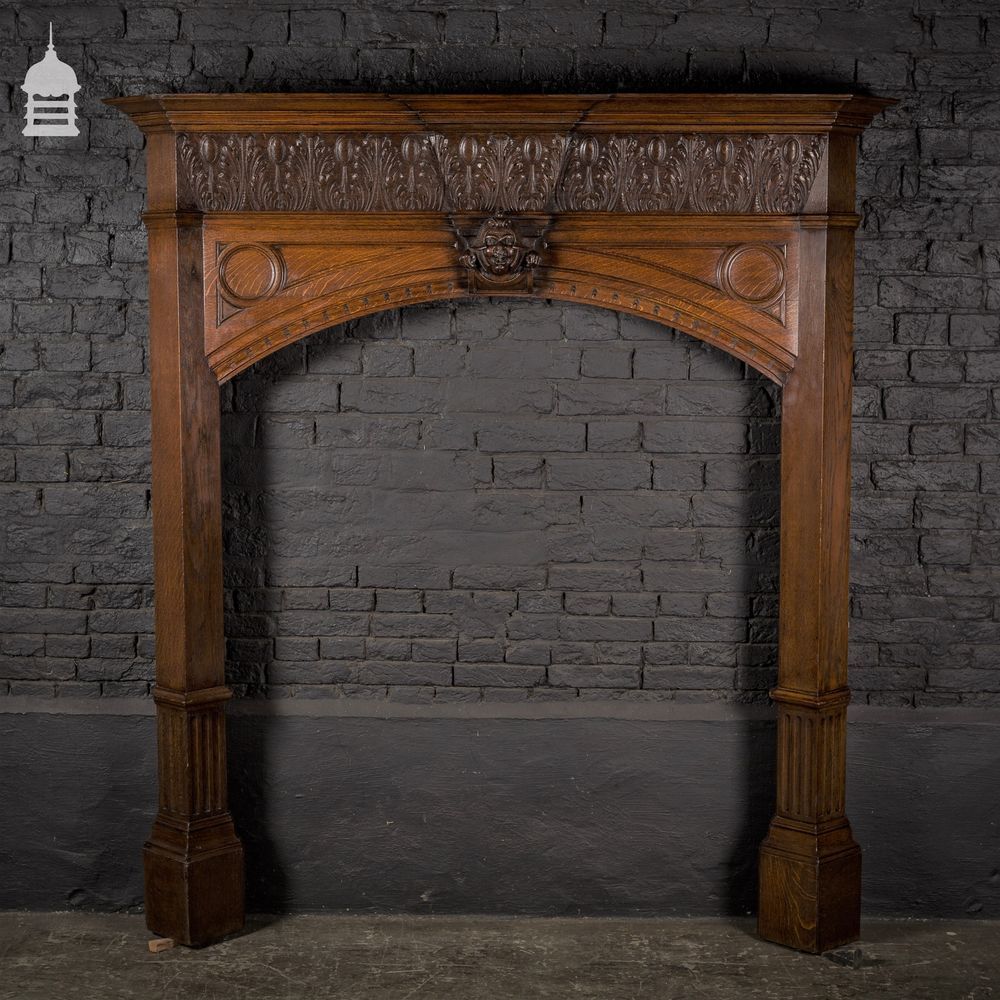 Details about Victorian Carved Oak Fire Place Surround with 1ca40dcb17b596e1e52b3f4f48b1d656