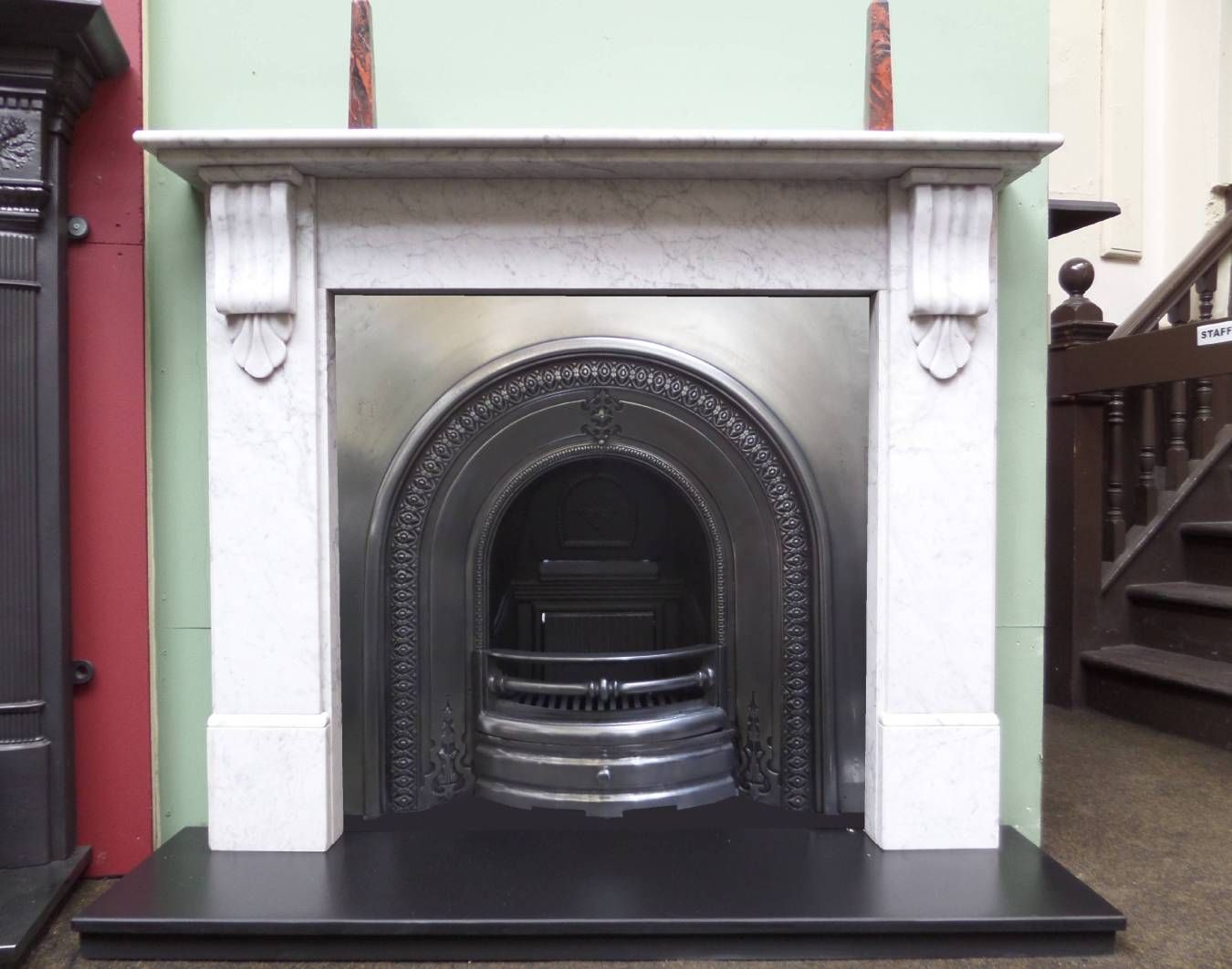 Arched Fireplace New Antique Victorian Polished Pewter Arched Fireplace Insert