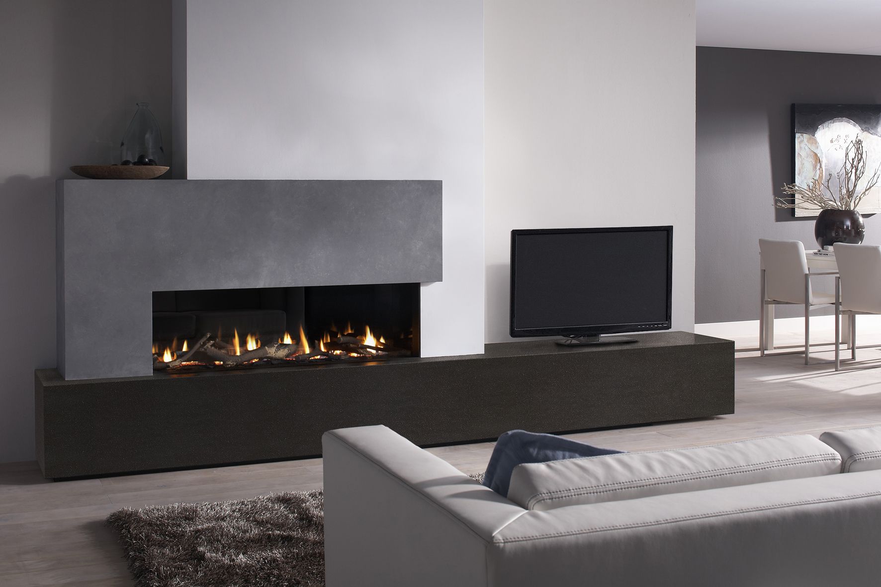 Arnold Fireplace New Dru Metro 130 Xt Balanced Flue Gas Fire with Feature