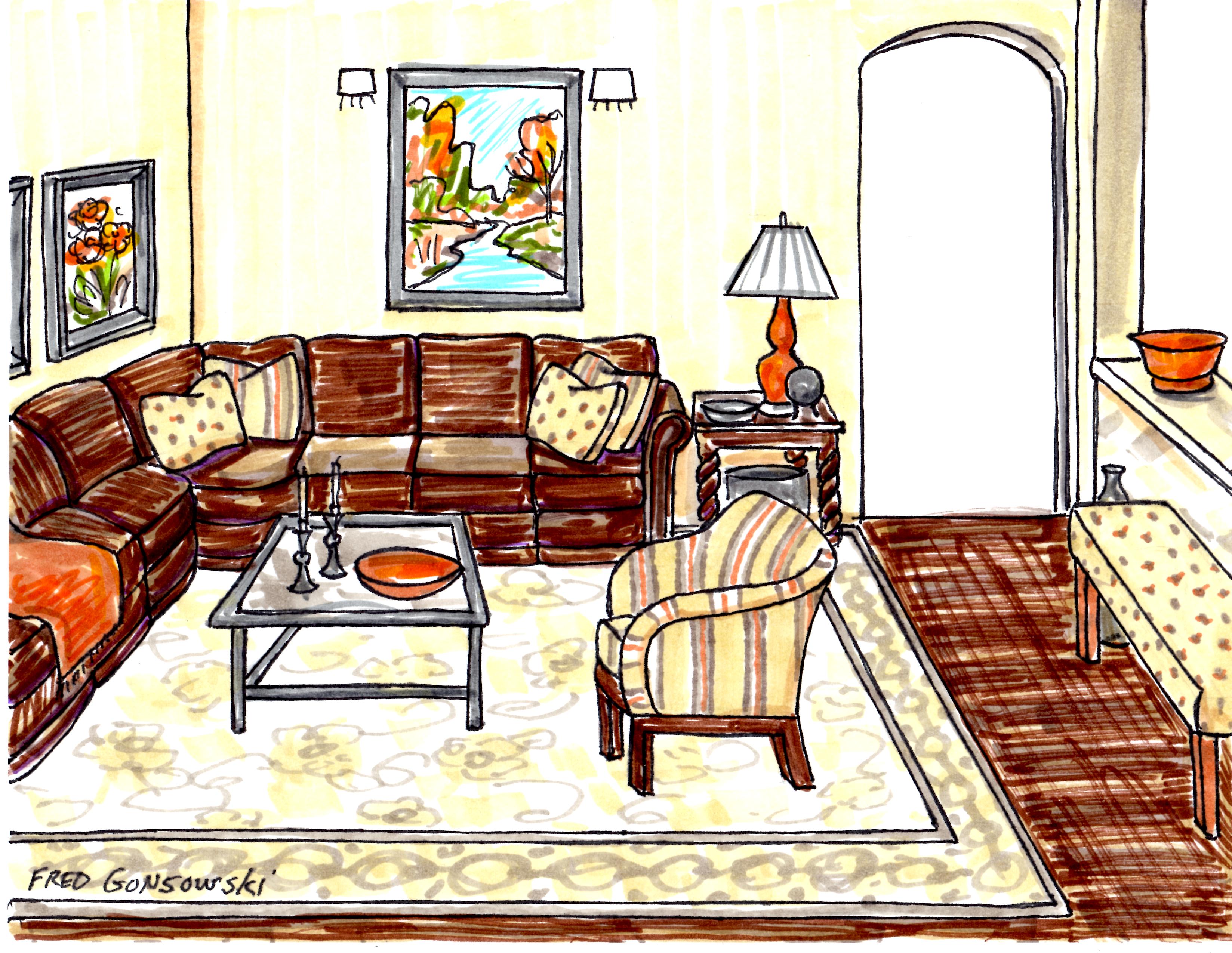 Arranging furniture and Decorating a 19 foot long by 14 foot img425