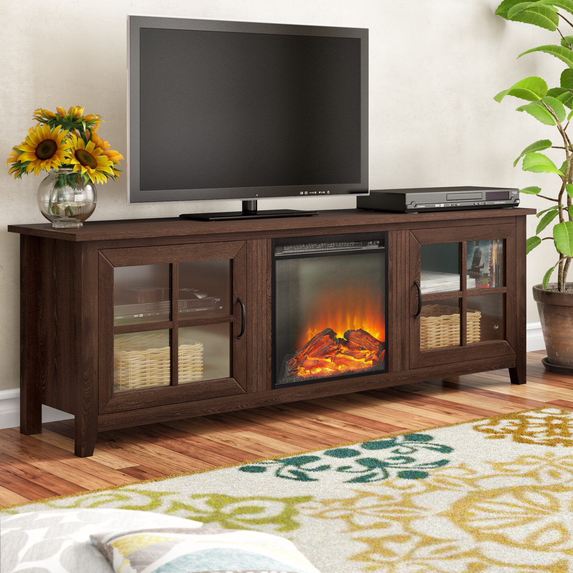 Media Fireplace With Remote murphey tv stand for tvs up to 78 with electric fireplace