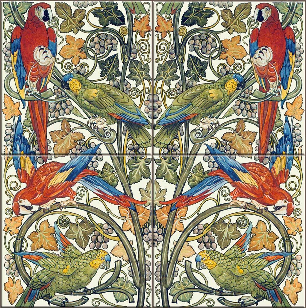Arts and Crafts Fireplace Tiles Best Of William De Morgan Fireplace Tiles Parrots and Macaws