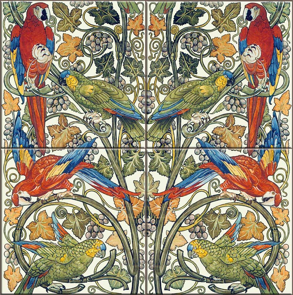 Arts and Crafts Fireplace Tiles Best Of William De Morgan Fireplace Tiles Parrots and Macaws