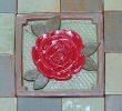 Arts and Crafts Fireplace Tiles New 6"red Rose Tile for Fireplace and Kitchen with Green and Red