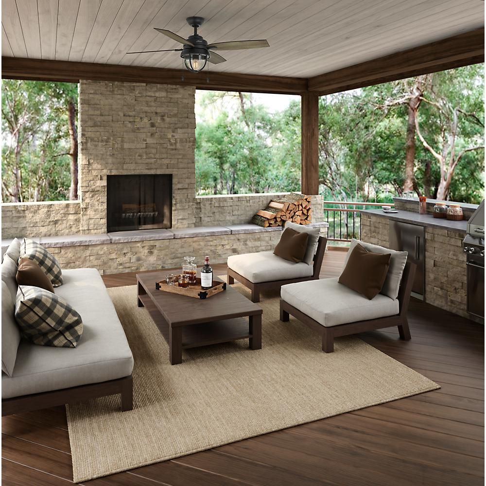 Hunter Barnes Bay 52 in LED Indoor Outdoor Natural Iron 2e0d48d61cb2eb e86ddb5b7ab5