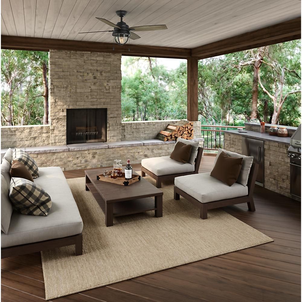 Atlanta Fireplace Specialists Elegant Hunter Barnes Bay 52 In Led Indoor Outdoor Natural Iron